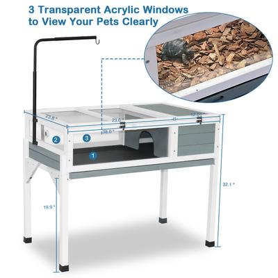 Show full view: FunXplore Tortoise Habitat Enclosure House Turtle Cage Indoor Reptile for Small Animals Lizards, White slide 4 of 6