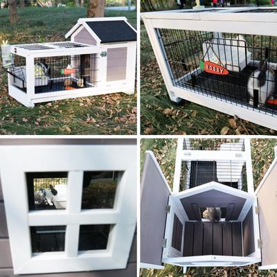 Show full view: FunXplore Outdoor Rabbit Hutch, Grey slide 5 of 7
