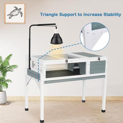 Show full view: FunXplore Tortoise Habitat Enclosure House Turtle Cage Indoor Reptile for Small Animals Lizards, White slide 5 of 6