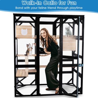 Show full view: FunXplore Outdoor Cat House with Window Access, Black slide 2 of 8