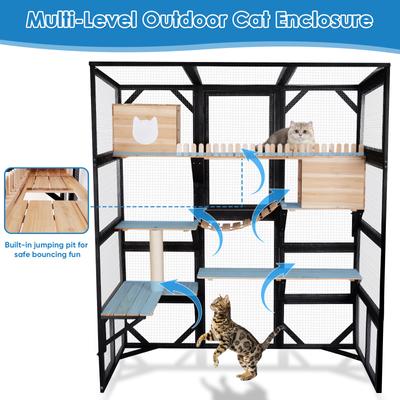 Show full view: FunXplore Outdoor Cat House with Window Access, Black slide 6 of 8