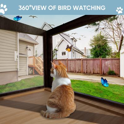 Show full view: FunXplore Outdoor Weatherproof Cat Window Perch, Black slide 2 of 8