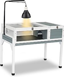 FunXplore Tortoise Habitat Enclosure House Turtle Cage Indoor Reptile for Small Animals Lizards, White