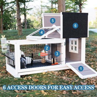 Show full view: FunXplore Outdoor Rabbit Hutch, Grey slide 4 of 7