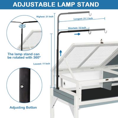 Show full view: FunXplore Tortoise Habitat Enclosure House Turtle Cage Indoor Reptile for Small Animals Lizards, White slide 2 of 6