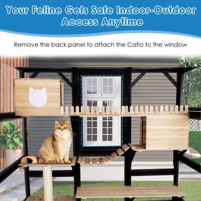 Show full view: FunXplore Outdoor Cat House with Window Access, Black slide 4 of 8