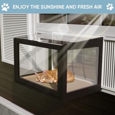 Show full view: FunXplore Outdoor Weatherproof Cat Window Perch, Black slide 3 of 8