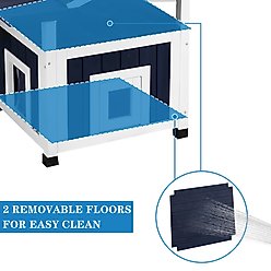 FunXplore 4 Tier Wooden Outdoor Cat House with 2 Escape Doors, Black slide 2 of 7