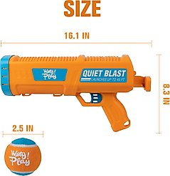 allforpaws Tennis Ball Blaster Dog Toy, Orange/Blue slide 2 of 8