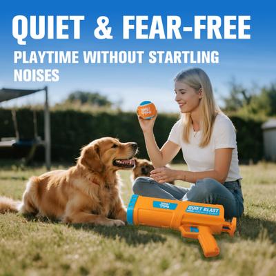 Show full view: allforpaws Tennis Ball Blaster Dog Toy, Orange/Blue slide 5 of 9
