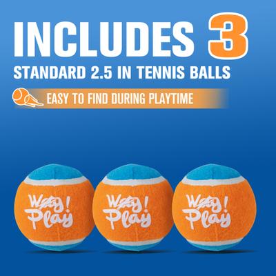 Show full view: allforpaws Tennis Ball Blaster Dog Toy, Orange/Blue slide 4 of 9