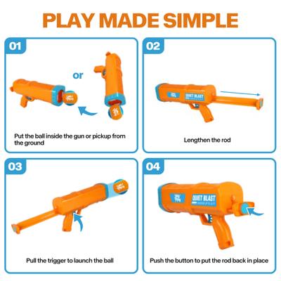 Show full view: allforpaws Tennis Ball Blaster Dog Toy, Orange/Blue slide 7 of 9