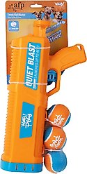 allforpaws Tennis Ball Blaster Dog Toy, Orange/Blue