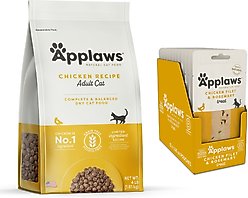 Applaws Adult Complete Chicken Recipe with Country Vegetables Grain-Free Dry Cat Food + Loin Chicken Filet with Rosemary Grain-Free Treats