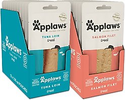 Applaws Tuna Loin + Loin Salmon Filet Grain-Free Cat Treats, case of 24