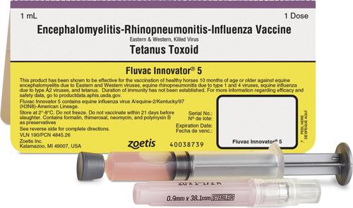 Show full view: Fluvac Innovator 5 Vaccine for Horses, 1mL Syringe slide 2 of 5