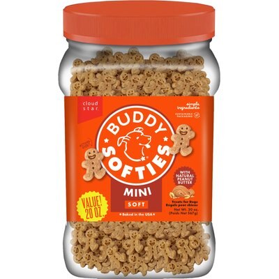 Buddy Biscuits Buddy Biscuits Softies with Peanut Butter Soft & Chewy Dog Treats, 20-oz jar
