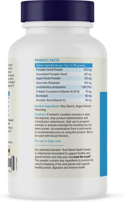 Show full view: Vetnique Labs Glandex Anal Gland Support Supplement Powder with Veg Salmon Flavor for Dogs & Cats, 4.0-oz bottle slide 3 of 11