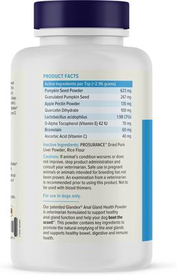 Show full view: Vetnique Labs Glandex Anal Gland Support Supplement Powder with Pork Liver Flavor for Dogs & Cats, 5.5-oz bottle slide 3 of 11