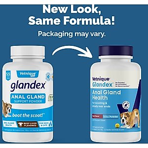 Vetnique Labs Glandex Anal Gland Support Supplement Powder with Beef Liver Flavor for Dogs & Cats, 5.5-oz bottle