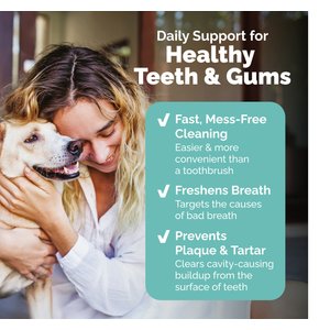 Vetnique Labs DentaBliss Finger Mitt Peppermint Flavor for Plaque, Tartar Prevention & Fresh Breath Dog Dental Wipes, 50 count