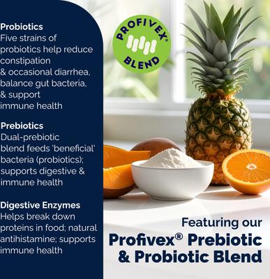 Show full view: Vetnique Labs Glandex Daily Probiotics & Digestive Health Prebiotics Bacon Flavor Soft Chew Aid Supplement for Dogs, 120 count slide 6 of 10