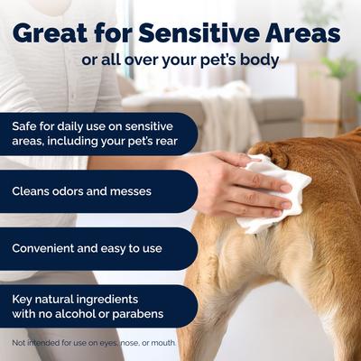 Show full view: Vetnique Labs Glandex Boot the Scoot Rear End Anal Gland Cleaning & Deodorizing Hygienic Dog & Cat Wipes, 100 count slide 6 of 11