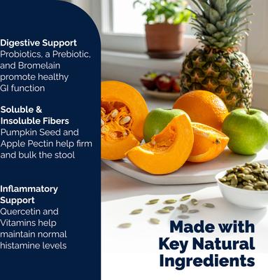 Show full view: Vetnique Labs Glandex Anal Gland Support with Advanced Strength Duck & Bacon Flavor Fiber Supplement for Dogs, 30 count slide 7 of 10