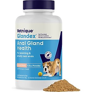 Vetnique Labs Glandex Anal Gland Support Supplement Powder with Veg Salmon Flavor for Dogs & Cats, 5.5-oz bottle