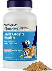 Vetnique Labs Glandex Anal Gland Support Supplement Powder with Veg Salmon Flavor for Dogs & Cats, 4.0-oz bottle