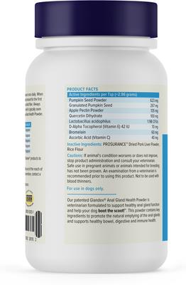 Show full view: Vetnique Labs Glandex Anal Gland Support Supplement Powder with Pork Liver Flavor for Dogs & Cats, 2.5-oz bottle slide 3 of 11