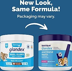 Vetnique Labs Glandex Anal Gland Support Soft Chews with Pumpkin, Digestive Enzymes, Probiotics & Fiber Boot the Scoot Bacon Flavored Supplement for Dogs, 60 count slide 2 of 9