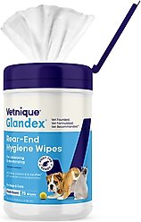 Vetnique Labs Glandex Boot the Scoot Rear End Anal Gland Cleaning & Deodorizing Hygienic Dog & Cat Wipes, 75 count