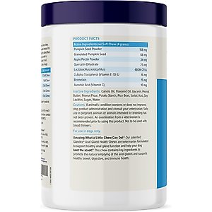 Vetnique Labs Glandex Dog Anal Gland Support Soft Chews with Pumpkin, Digestive Enzymes, Probiotics & Fiber Supplement Boot The Scoot Peanut Butter Flavored, 120 count