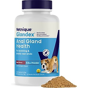 Vetnique Labs Glandex Anal Gland Support Supplement Powder with Beef Liver Flavor for Dogs & Cats, 5.5-oz bottle