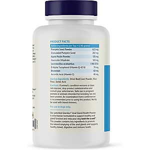 Vetnique Labs Glandex Anal Gland Support Supplement Powder with Beef Liver Flavor for Dogs & Cats, 5.5-oz bottle