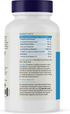Show full view: Vetnique Labs Glandex Anal Gland Support Supplement Powder with Beef Liver Flavor for Dogs & Cats, 4.0-oz bottle slide 3 of 11
