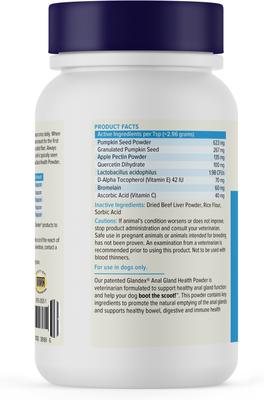 Show full view: Vetnique Labs Glandex Anal Gland Support Supplement Powder with Beef Liver Flavor for Dogs & Cats, 2.5-oz bottle slide 3 of 11