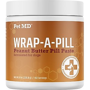 Pet MD Wrap-A-Pill Peanut Butter Flavored Pill Paste Nutritional Supplement for Dogs & Cats, 8-oz tub