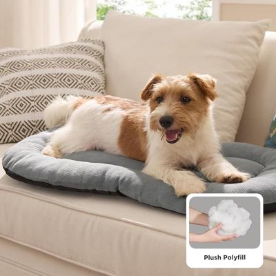 Show full view: Bedsure Ultra Soft Fleece Thin Washable Dog Crate Mat, Light Grey, Medium: 29-in L x 18-in W slide 2 of 8