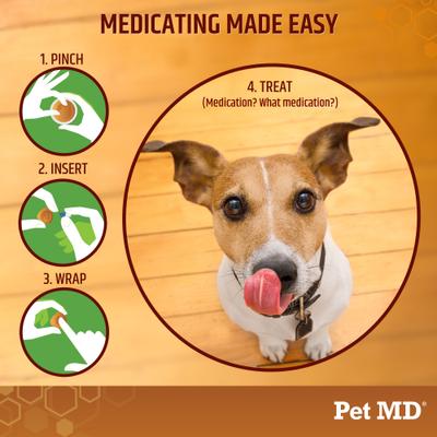 Show full view: Pet MD Wrap-A-Pill Peanut Butter Flavored Pill Paste Nutritional Supplement for Dogs & Cats, 8-oz tub slide 4 of 8