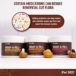 Pet MD Wrap-A-Pill with Probiotics Cheese & Bacon Flavored Pill Paste Nutritional Supplement for Dogs & Cats, 4.2-oz tub slide 2 of 6
