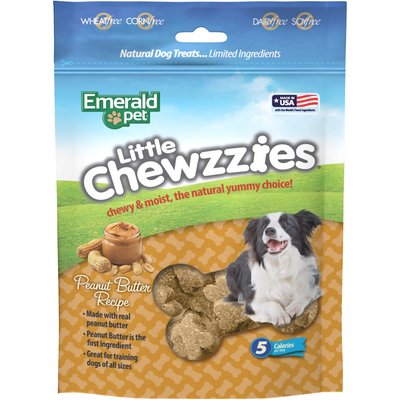 Emerald Pet Emerald Pet Little Chewzzies Peanut Butter Recipe Chicken-Free Dog Treats, 5-oz bag