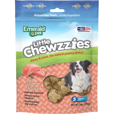 Emerald Pet Emerald Pet Little Chewzzies Salmon Recipe Chicken-Free Dog Treats, 5-oz bag