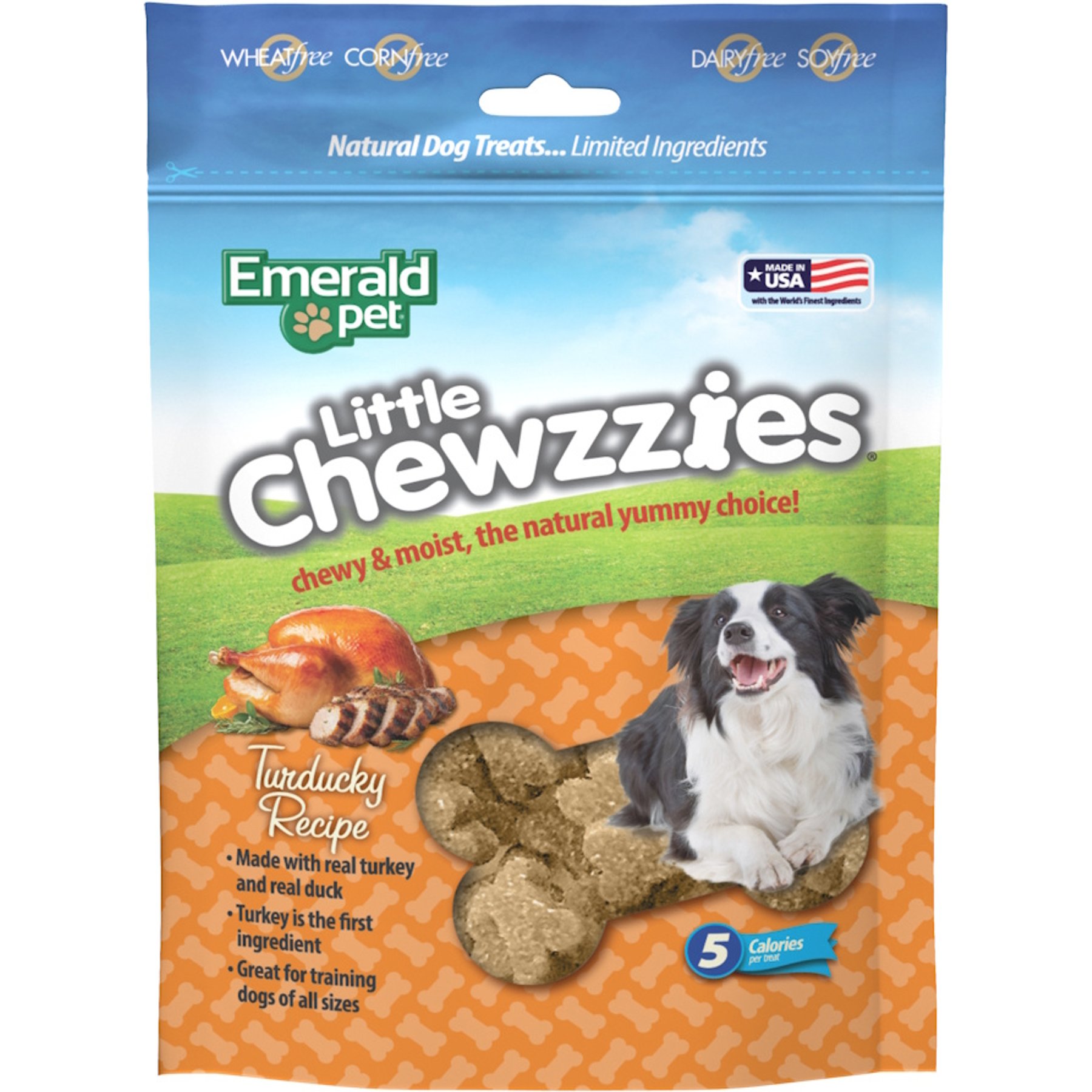 Emerald Pet Little Chewzzies Turducky Recipe Chicken-Free Dog Treats, 5-oz bag