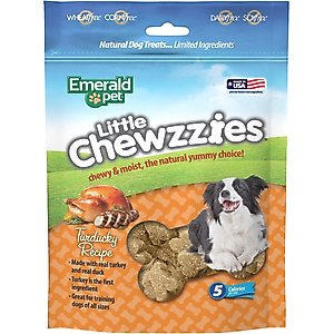 Emerald Pet Little Chewzzies Turducky Recipe Chicken-Free Dog Treats, 5-oz bag