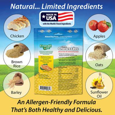 Show full view: Emerald Pet Little Chewzzies Chicken Recipe Dog Treats, 5-oz bag slide 6 of 9