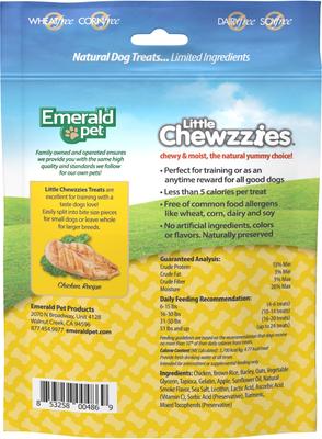 Show full view: Emerald Pet Little Chewzzies Chicken Recipe Dog Treats, 5-oz bag slide 3 of 9