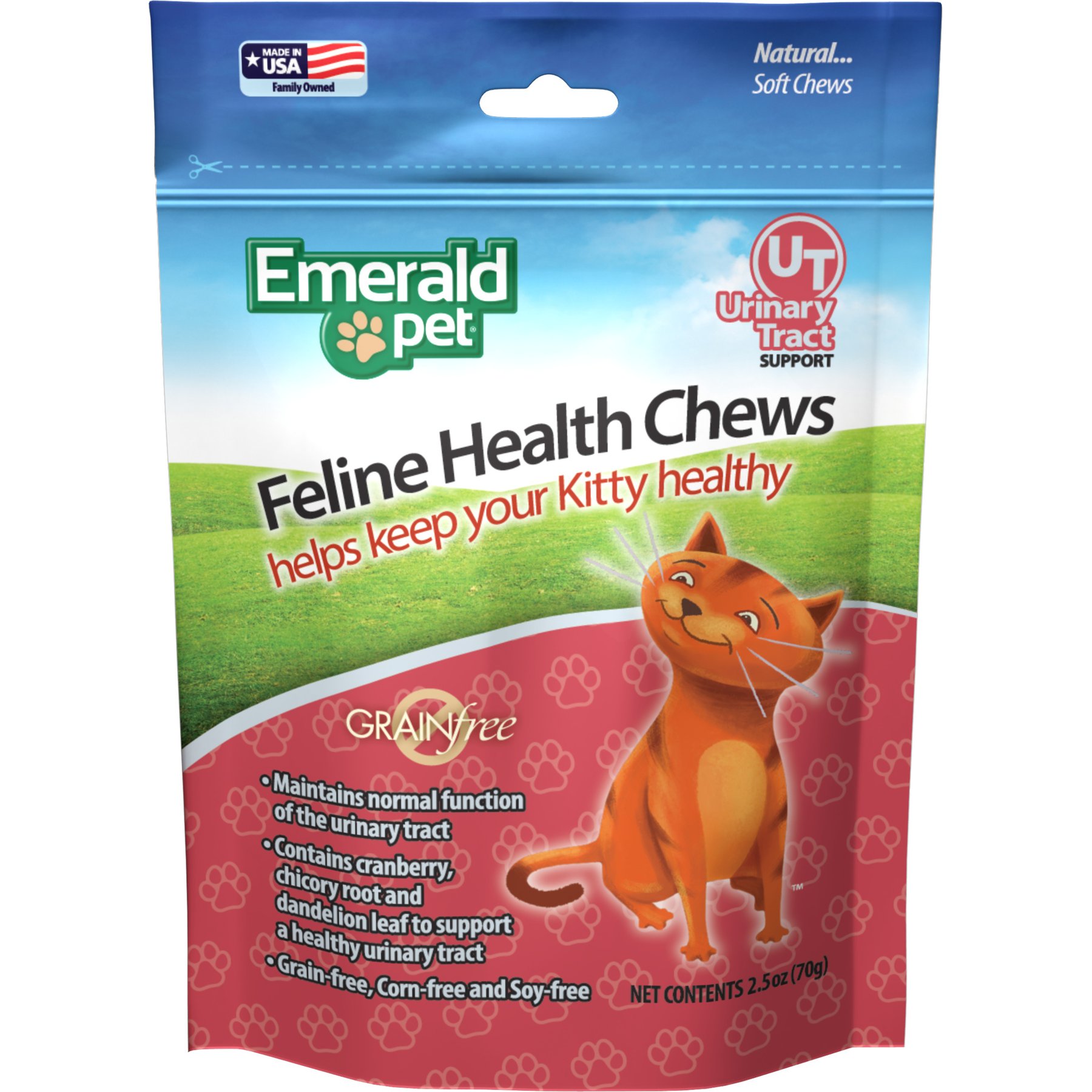 Emerald Pet Feline Health Urinary Tract Support Grain-Free Cat Treats, 2.5-oz bag