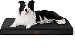 Bedsure Orthopedic Waterproof Dog Mat & Bed with Sherpa & Oxford Fabric Removable Cover, Black, Large slide 1 of 6